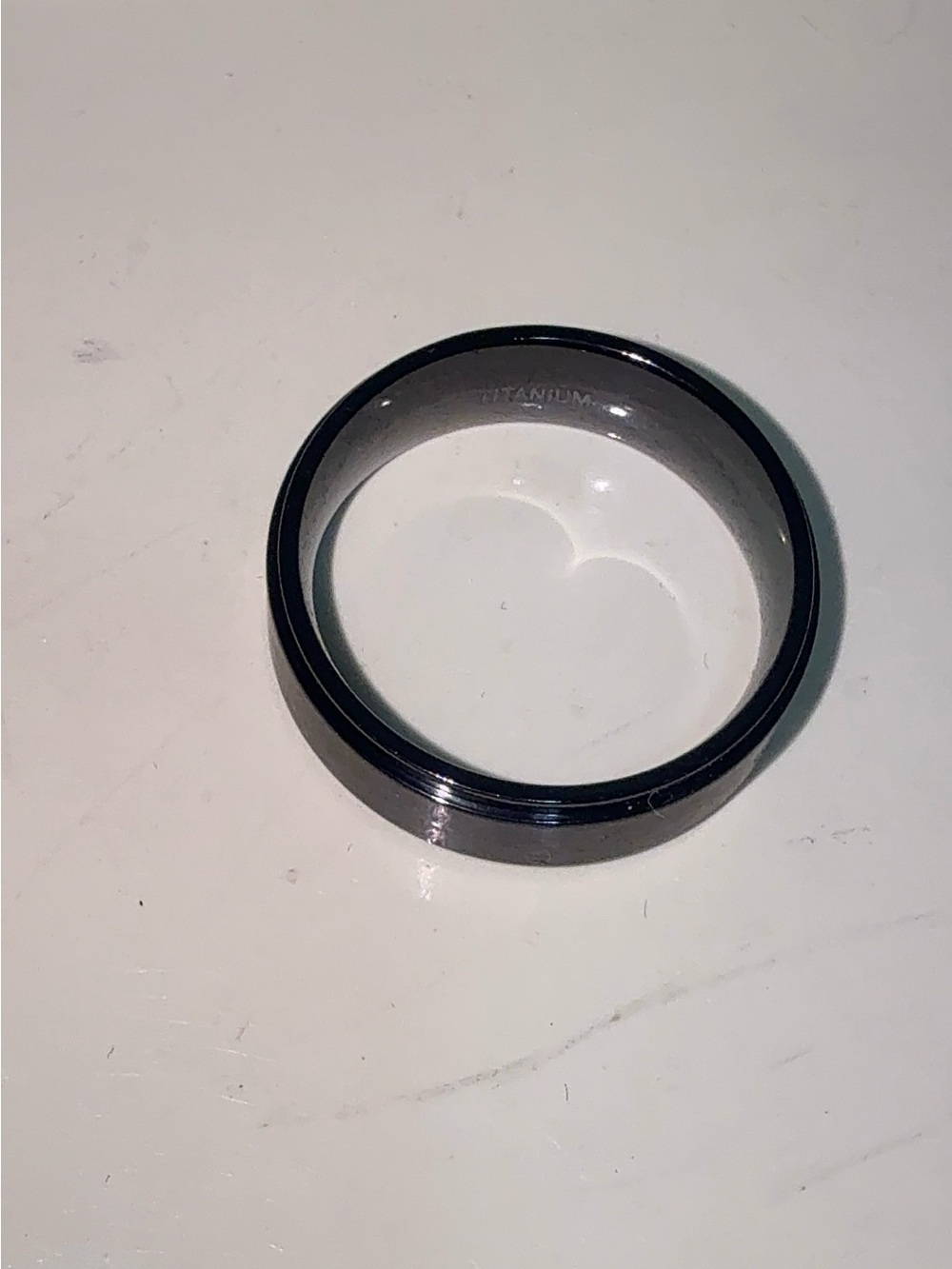 Men's 8mm Black Titanium Ring Gold Plated Interior Wedding Band Size 13